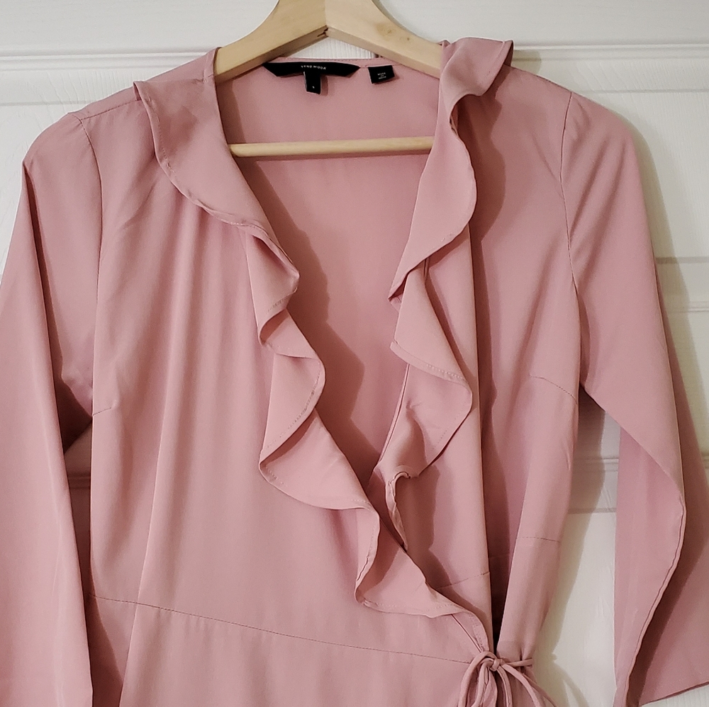 Blush Pink Ruffle Wrapped Dress - Picture 2 of 4